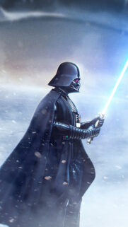 Iconic Sith Lord Darth Vader Snow Field Mobile Wallpaper