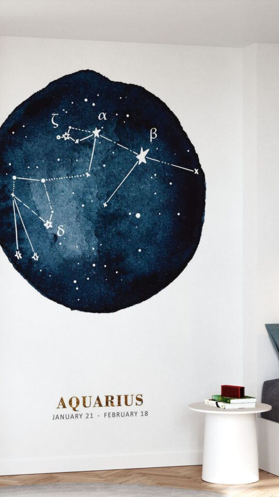 Aquarius Constellation Zodiac Star Sign Aesthetic Phone Wallpaper