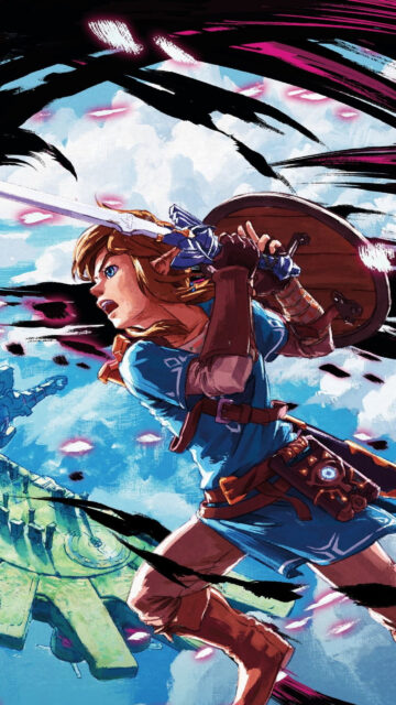 Link from The Legend of Zelda Breath of the Wild Mobile Wallpaper