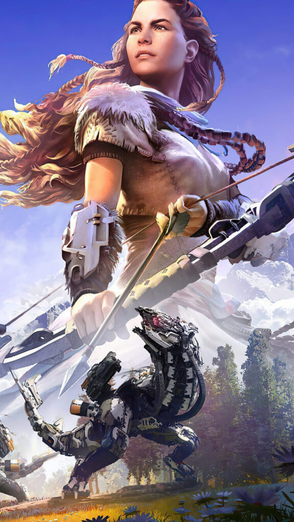 Aloy Horizon Zero Dawn Combat Mobile Wallpaper