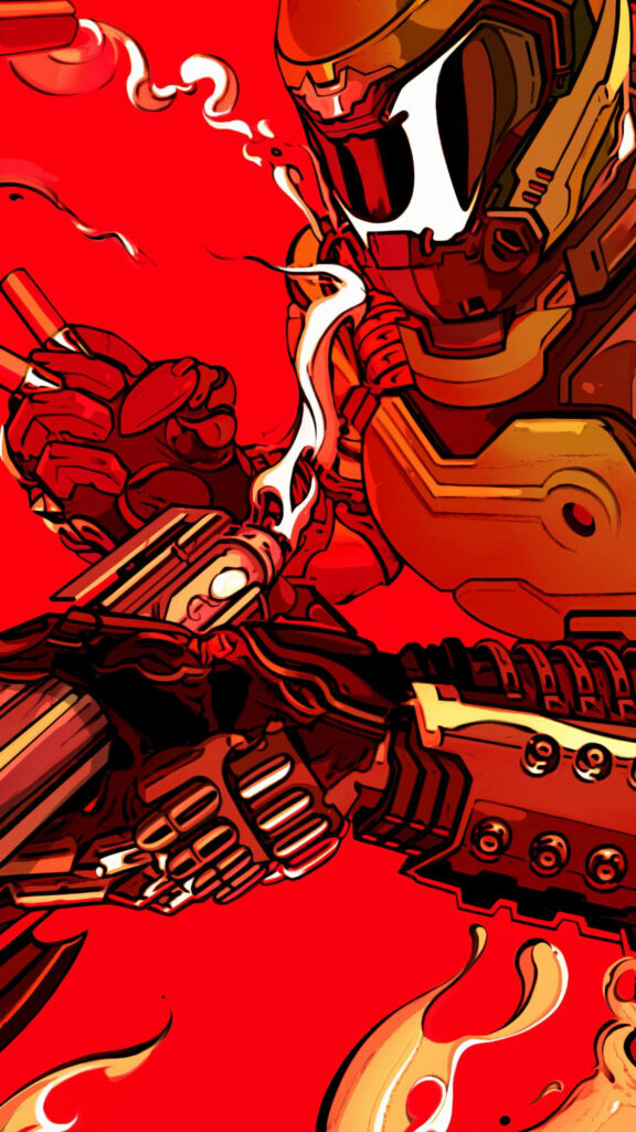 Doom Slayer Cybernetic Suit Mobile Wallpaper