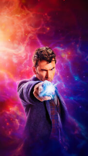 David Tennant as the Tenth Doctor Cosmic Mobile Wallpaper