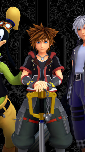 Kingdom Hearts Characters Sora Riku Goofy Mobile Wallpaper
