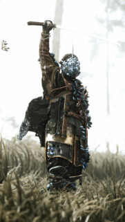 Ghost of Tsushima Samurai Warrior Blue Armor Mobile Wallpaper
