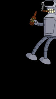 Minimalist Bender Bending Rodriguez Mobile Wallpaper