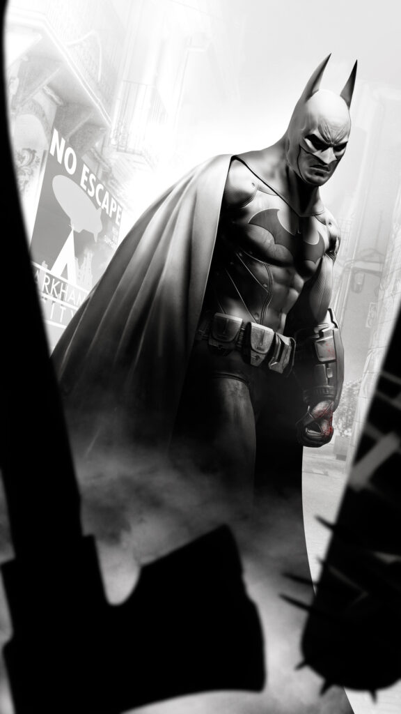 Black and White Batman Cinematic Dark Knight Mobile Wallpaper