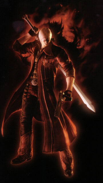 Dante from Devil May Cry Red Aesthetic Mobile Wallpaper