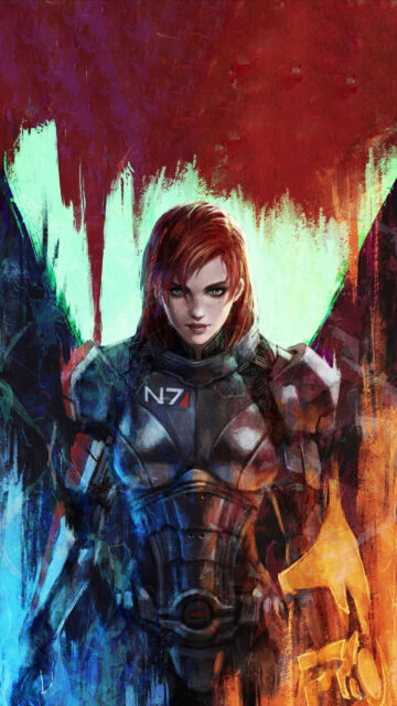 Commander Shepard Mass Effect Digital Art Mobile Wallpaper
