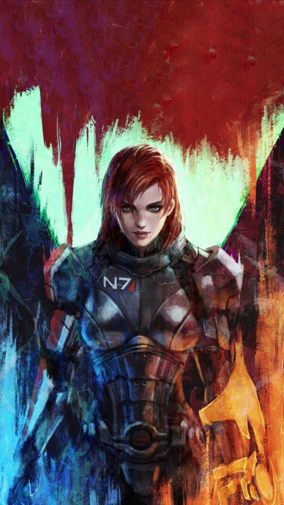Commander Shepard Mass Effect Digital Art Mobile Wallpaper
