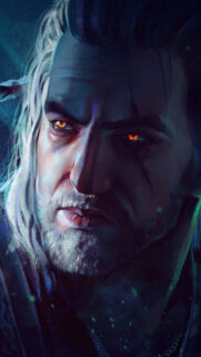 Geralt of Rivia Digital Portrait Mobile Wallpaper