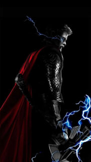 Chris Hemsworth as Thor Lightning Profile Mobile Wallpaper