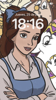 Belle from Beauty and the Beast Illustration Mobile Wallpaper