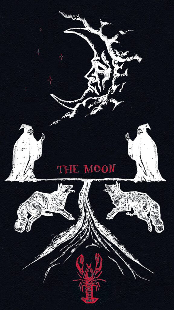 Mystical The Moon Tarot Card Aesthetic Spiritual Art Wallpaper