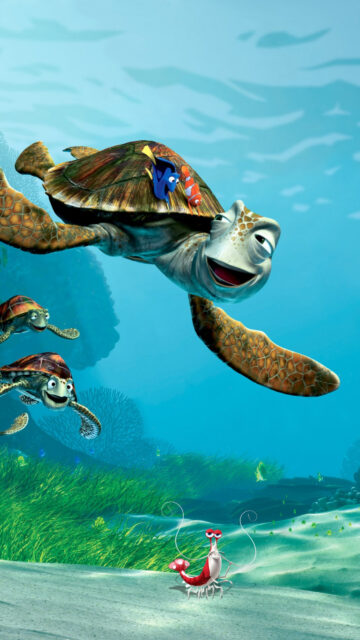 Finding Nemo Sea Turtles and Shrimp Mobile Wallpaper