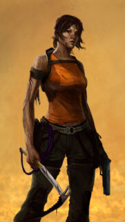 Warrior Lara Croft Battle-Worn Mobile Wallpaper