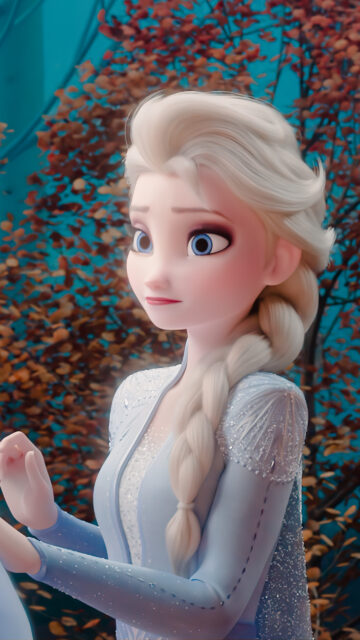Elsa From Frozen Enchanted Forest Mobile Wallpaper
