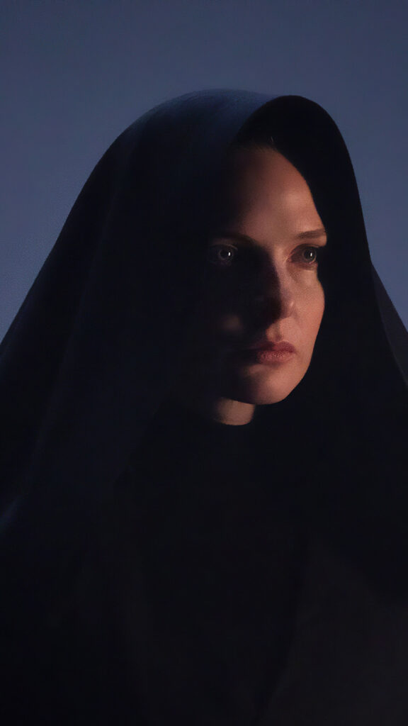 Dramatic Hooded Woman Portrait Mobile Wallpaper