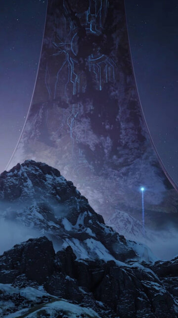 Halo Infinite Snowy Ring World Landscape Mobile Wallpaper