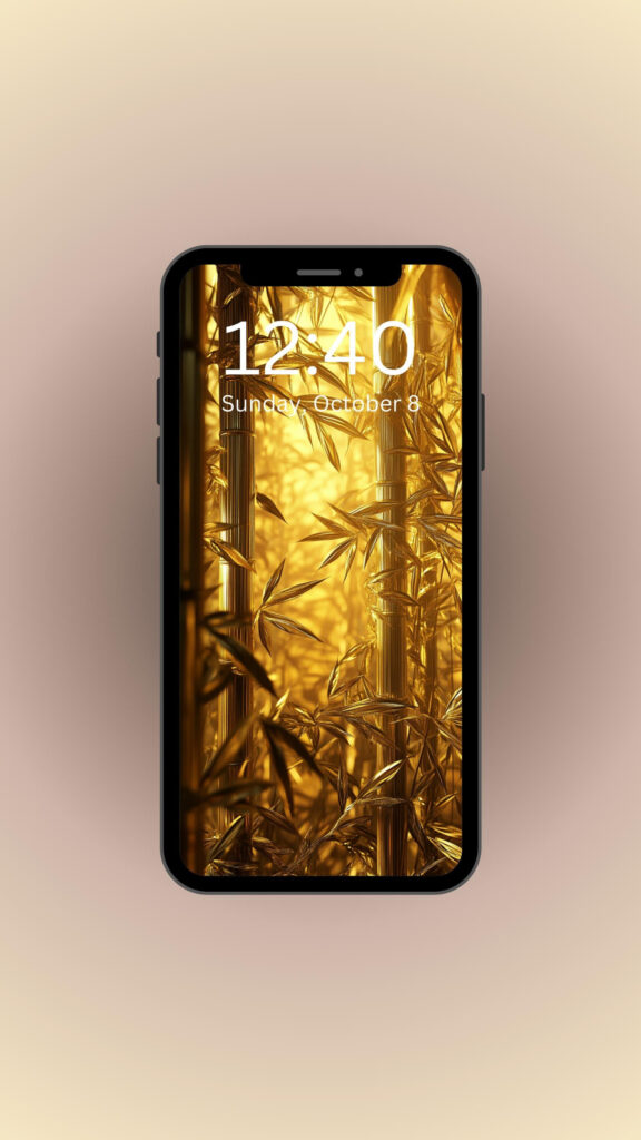 Abundant Golden Bamboo Prosperity Manifestation Smartphone Wallpaper