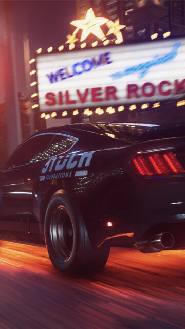 Need for Speed Silver Rock Mustang Mobile Wallpaper