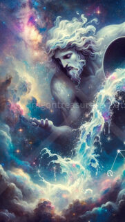 Aquarius Zodiac Energy: Celestial Water Bearer Cosmic Art Wallpaper