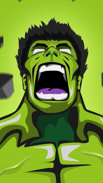 Green Hulk Marvel Superhero Vector Art Mobile Wallpaper