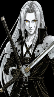 Sephiroth Final Fantasy VII Illustrative Style Mobile Wallpaper