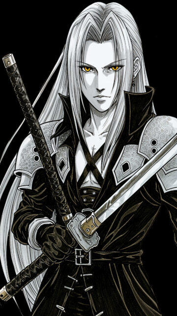 Sephiroth Final Fantasy VII Illustrative Style Mobile Wallpaper