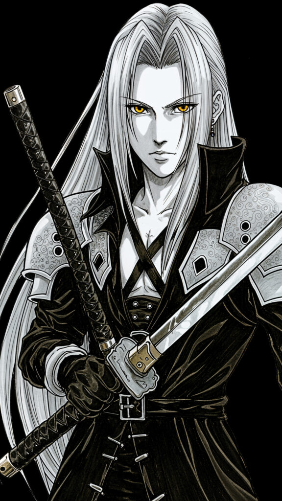 Sephiroth Final Fantasy VII Illustrative Style Mobile Wallpaper