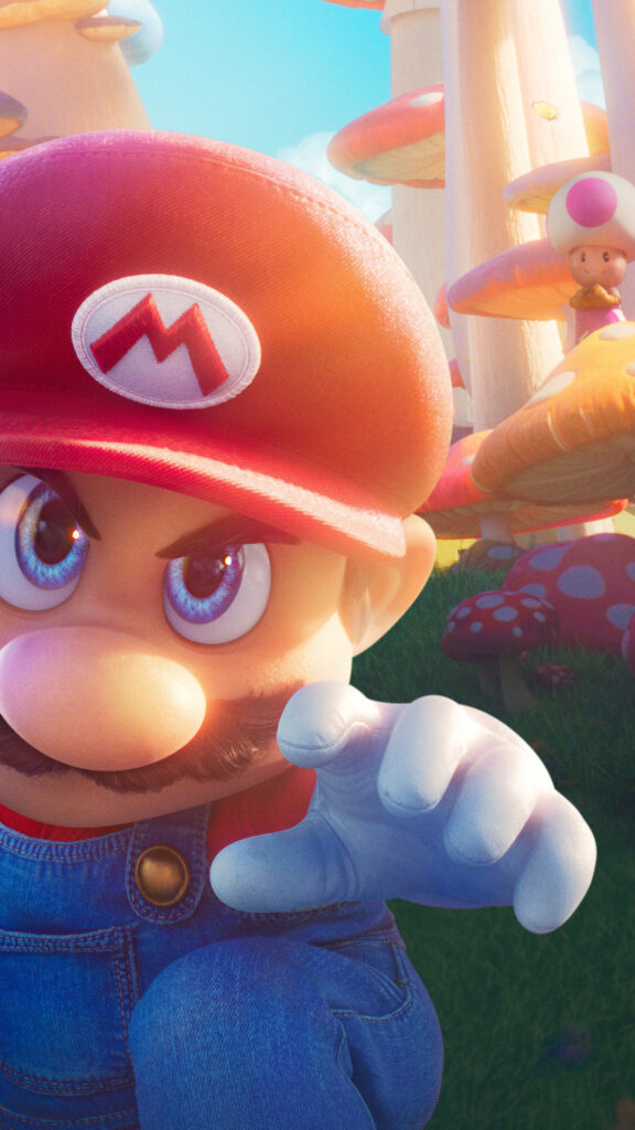 Close-up 3D Mario Animated Movie Mobile Wallpaper