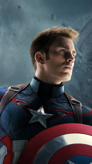 Captain America Cinematic Close-Up High-Resolution Mobile Wallpaper