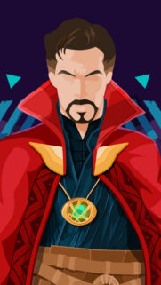 Vector Art Doctor Strange Portrait Minimalist Phone Wallpaper