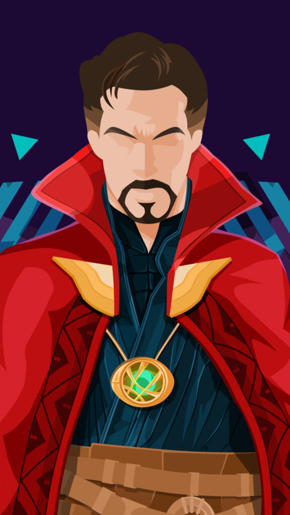 Vector Art Doctor Strange Portrait Minimalist Phone Wallpaper