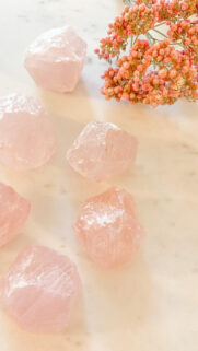 Healing Rose Quartz Crystal Energy Aesthetic Phone Wallpaper