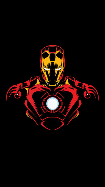Minimalist Iron Man Chest Plate Portrait Mobile Wallpaper