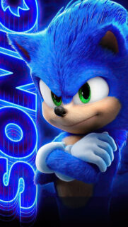 Sonic the Hedgehog Blue Neon Close-up Mobile Wallpaper