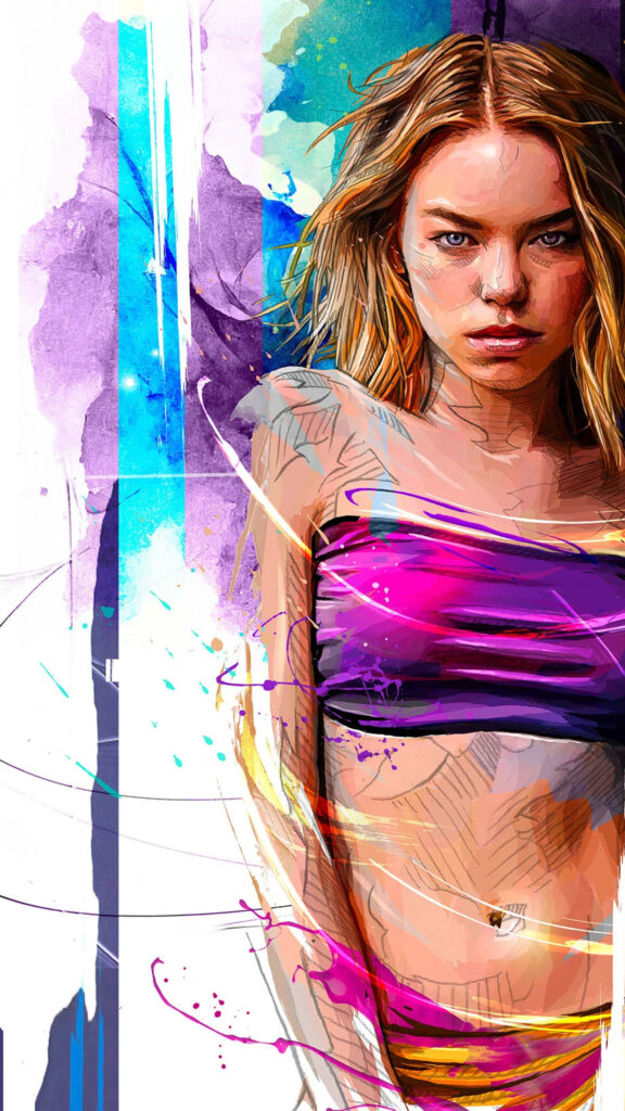 Abstract Digital Art Portrait Mobile Wallpaper