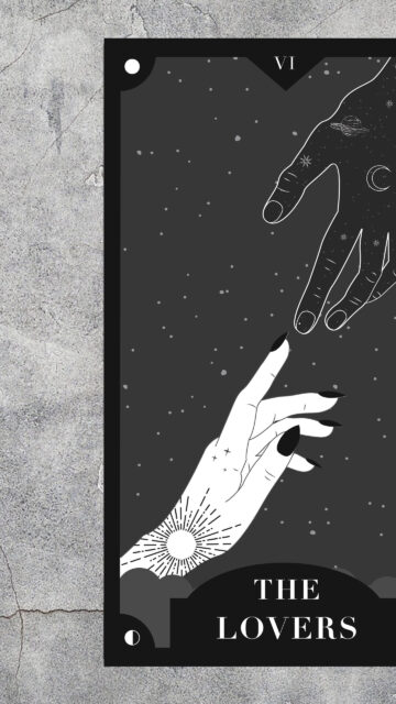 The Lovers Tarot Card Aesthetic Minimalist Celestial Phone Wallpaper