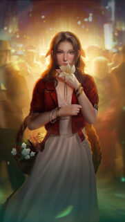 Aerith Gainsborough Flower Girl Mobile Wallpaper