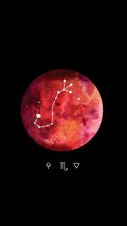 Scorpio Zodiac Constellation Red Moon Minimalist Aesthetic Phone Wallpaper