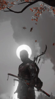 Jin Sakai Samurai Silhouette Mobile Wallpaper