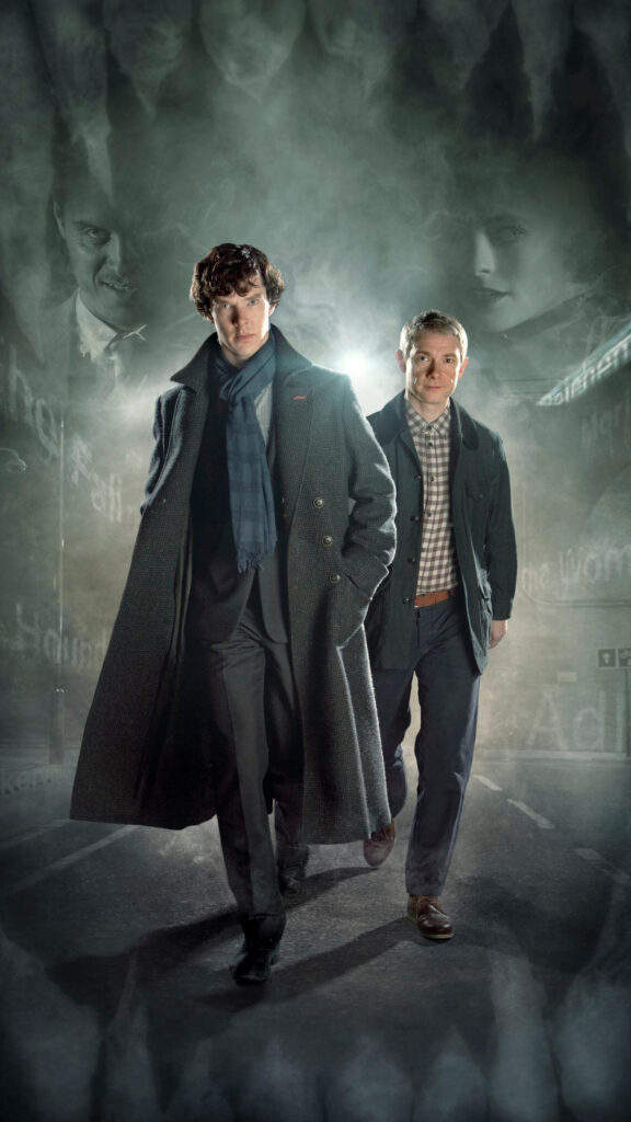 Sherlock Holmes and Dr. Watson Moody TV Series Mobile Wallpaper