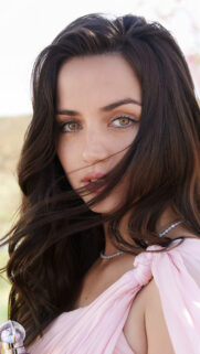 Ana de Armas Elegant Pink Dress Portrait Mobile Wallpaper