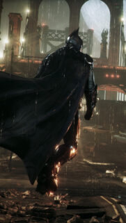 Batman Standing in the Rain Mobile Wallpaper