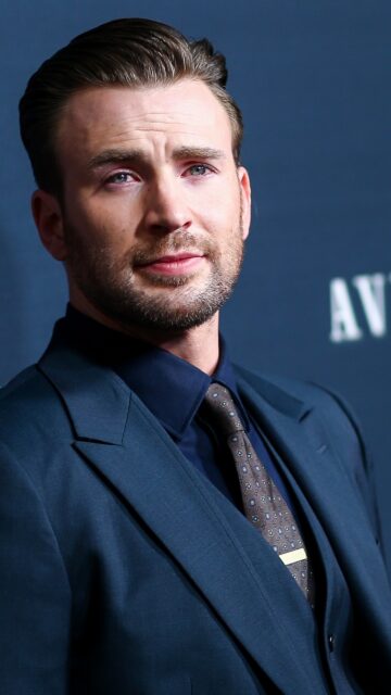 Chris Evans Elegant Suit Portrait Mobile Wallpaper
