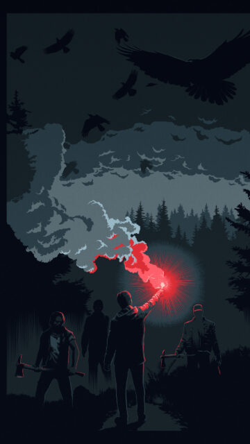 Eerie Dark Forest Flare Mobile Wallpaper