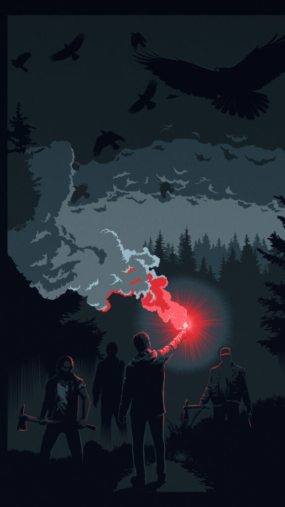 Eerie Dark Forest Flare Mobile Wallpaper