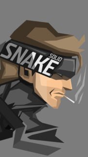 Minimalist Solid Snake Vector Art Mobile Wallpaper