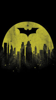 Batman Dark Knight Grunge City Silhouette Mobile Wallpaper