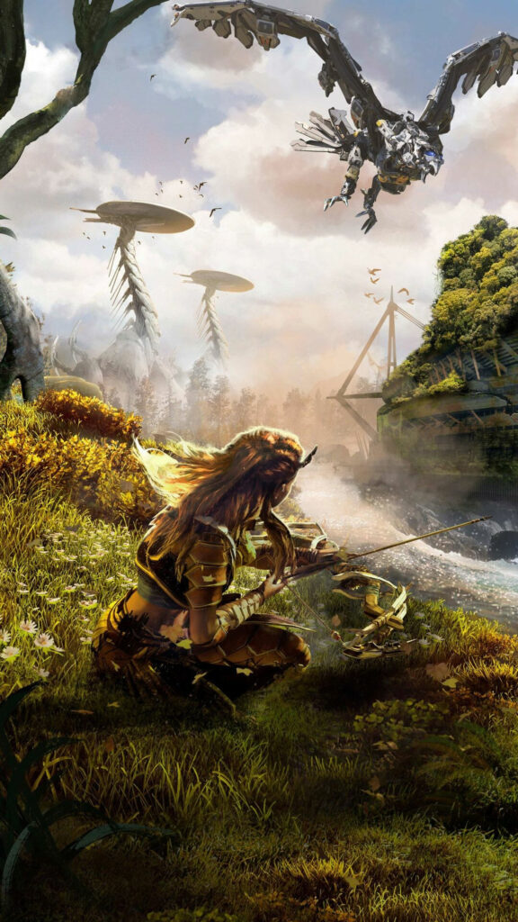 Aloy Horizon Zero Dawn Fantasy Action Mobile Wallpaper